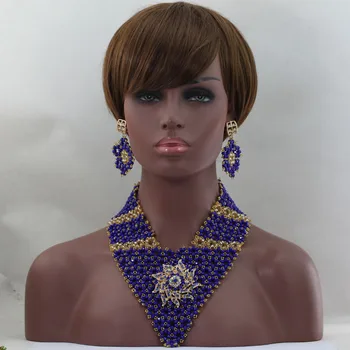 New Royal Blue Gold Wedding Statement Jewelry Set for Nigerian Brides Women Costume Crystal Necklace Set Free Shipping WD230
New Royal Blue Gold Wedding Statement Jewelry Set for Nigerian Brides Women Costume Crystal Necklace Set Free Shipping WD230