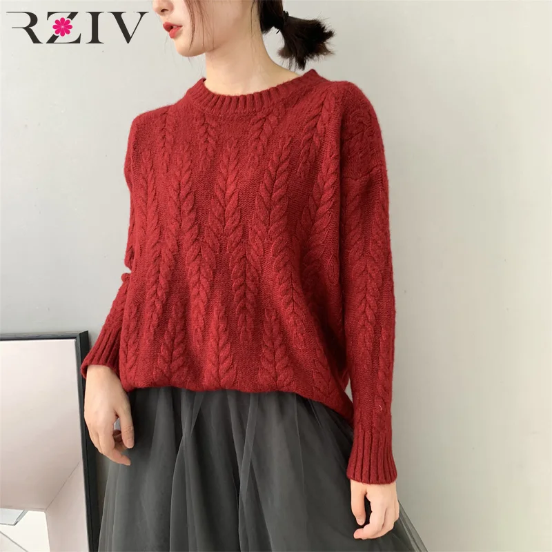 RZIV Spring and autumn female casual solid color sweater round neck long-sleeved sweater loose wheat chain link fence design
RZIV Spring and autumn female casual solid color sweater round neck long-sleeved sweater loose wheat chain link fence design