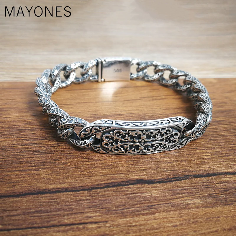 925-Sterling-Silver-Men-s-Personality-Bracelet-Thai-Silver-Retro-Domineering-Punk-Tide-Bracelet-Fashion-Pattern
