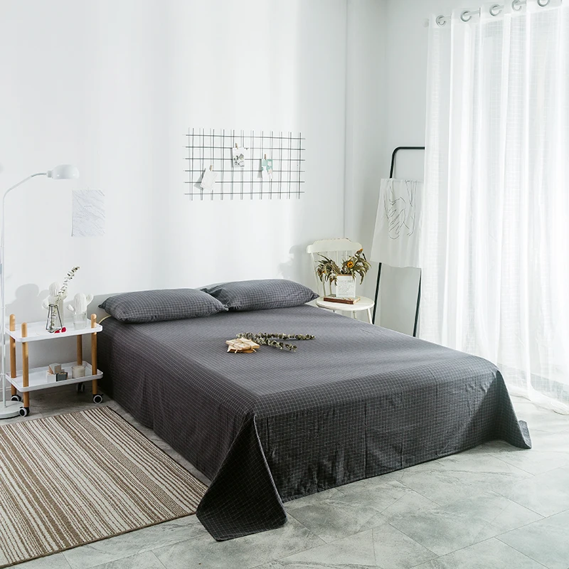 Bedding Sheet Home Textile Small Gray Plaid Pattern Flat Sheets Combed Cotton Bed Sheet Bedding Linen For King Queen Size Soft
Bedding Sheet Home Textile Small Gray Plaid Pattern Flat Sheets Combed Cotton Bed Sheet Bedding Linen For King Queen Size Soft