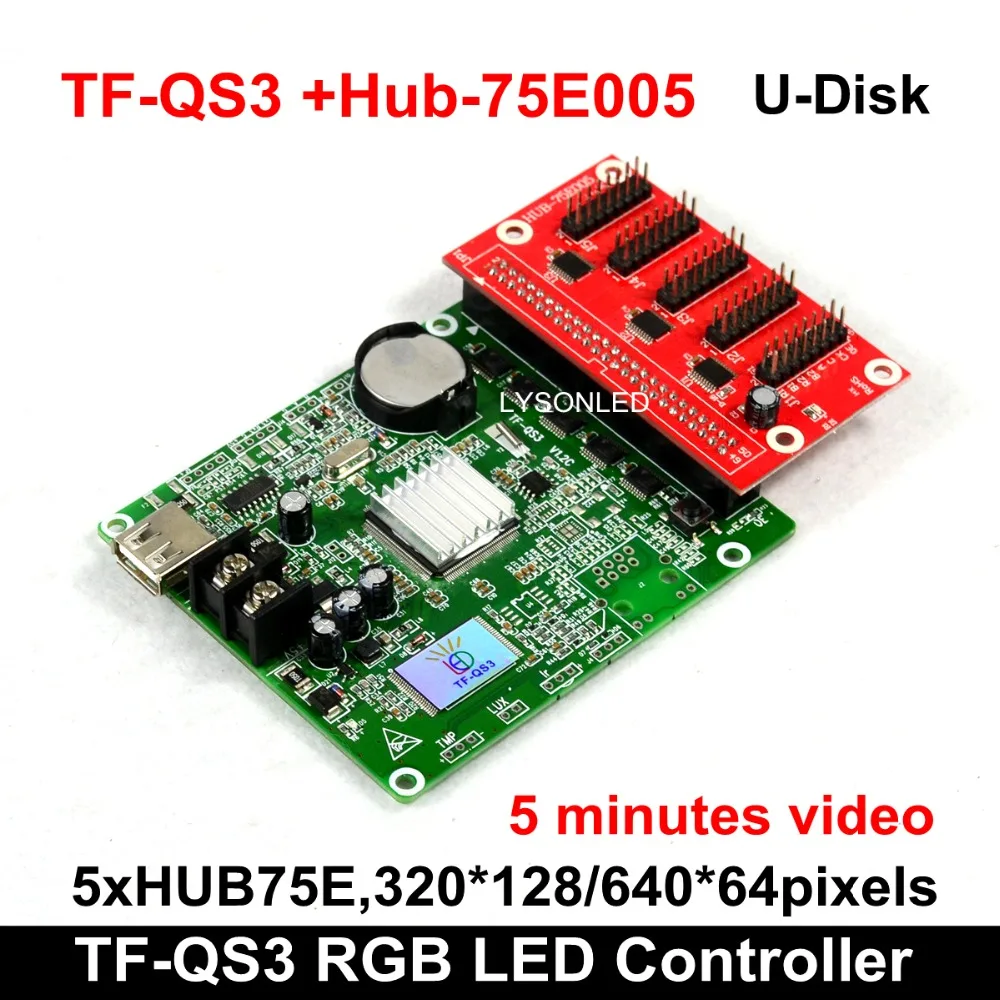 Asynchronous Full-color LED Control Card TF-QS3 +Hub75E005, RGB Window LED display Card Grayscale video card 128M memory
Asynchronous Full-color LED Control Card TF-QS3 +Hub75E005, RGB Window LED display Card Grayscale video card 128M memory