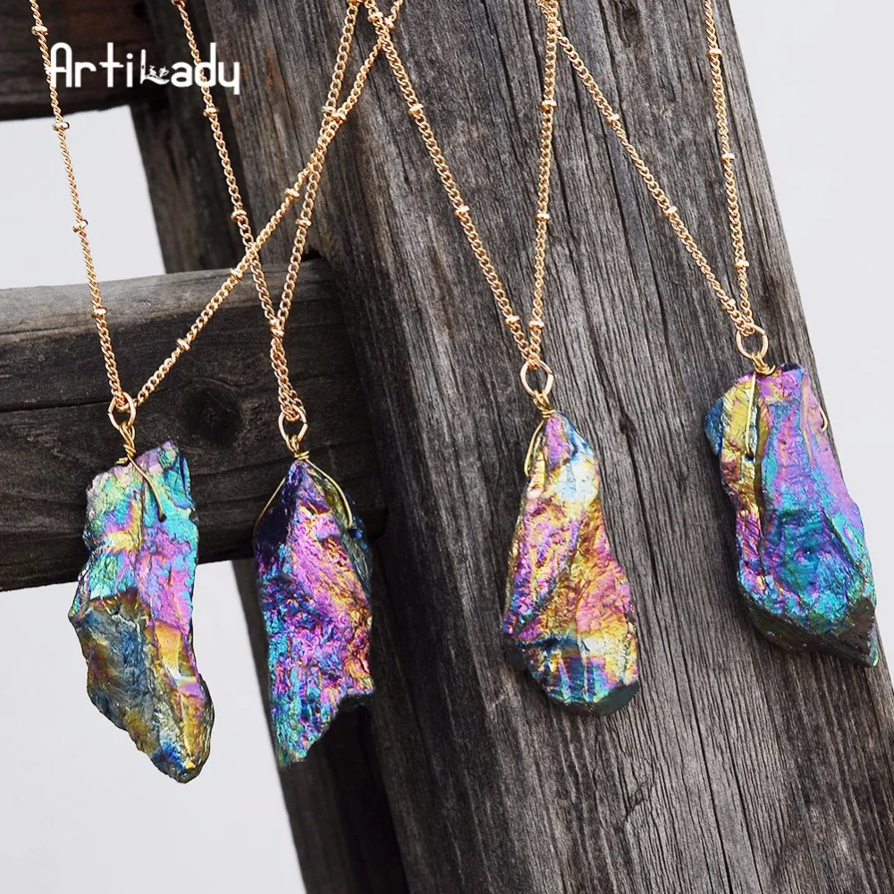 Artilady healing crystal pendant necklace gold color chain multicolor stone necklace for women jewelry party
Artilady healing crystal pendant necklace gold color chain multicolor stone necklace for women jewelry party