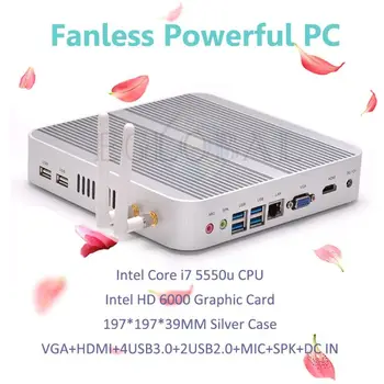Fanless Mini PC Windows 10 Desktop Computer Nettop barebone system TV box Core i7 5550U HTPC HD6000 Graphics 4K 300M WiFi
Fanless Mini PC Windows 10 Desktop Computer Nettop barebone system TV box Core i7 5550U HTPC HD6000 Graphics 4K 300M WiFi