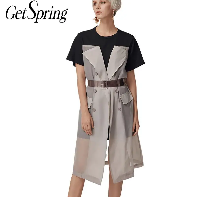 GETSRING Women Dress Chiffon Spliced Cotton Blazer Dresses Short Sleeve Fake Two Vintage Dress Retro Summer Dresses 2019 Black
GETSRING Women Dress Chiffon Spliced Cotton Blazer Dresses Short Sleeve Fake Two Vintage Dress Retro Summer Dresses 2019 Black