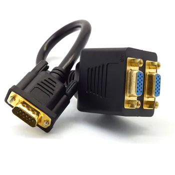 1 VGA Male to 2 VGA Female VGA Monitor Y Splitter Cable 30CM usb sata cable usb riser card rj45 connector dvi-d vga dual psu 
1 VGA Male to 2 VGA Female VGA Monitor Y Splitter Cable 30CM usb sata cable usb riser card rj45 connector dvi-d vga dual psu