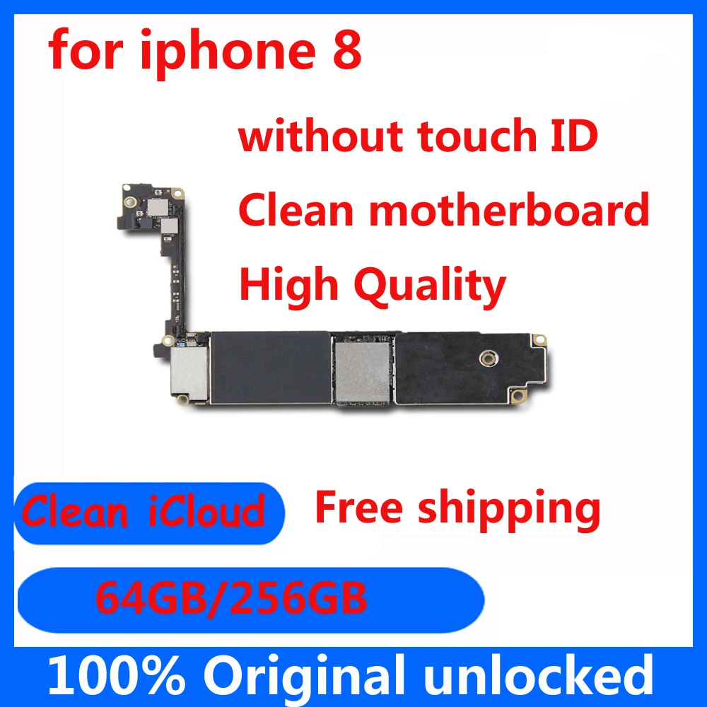 100% Original Motherboard for iphone 8 High quality tested 64GB 256GB Factory Unlocked without touch ID for iphone8 logic board
100% Original Motherboard for iphone 8 High quality tested 64GB 256GB Factory Unlocked without touch ID for iphone8 logic board