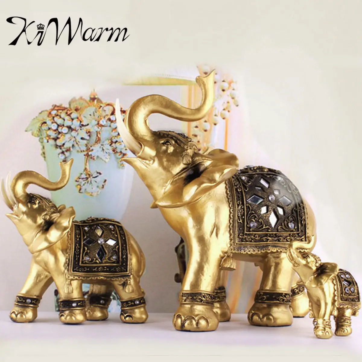 KIWARM 10" Golden Elephant Trunk Statue Lucky Figurine Gift Home Decor Decoration Crafts Figurines & Miniatures
KIWARM 10" Golden Elephant Trunk Statue Lucky Figurine Gift Home Decor Decoration Crafts Figurines & Miniatures