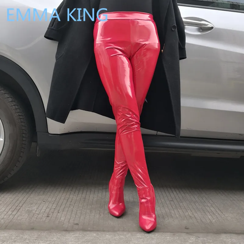 2019 Runway New Red Patent Leather Women High Waist Pants Boots Pointed Toe Sexy High Heels Shoes Woman Thigh High Crotch Boots
2019 Runway New Red Patent Leather Women High Waist Pants Boots Pointed Toe Sexy High Heels Shoes Woman Thigh High Crotch Boots
