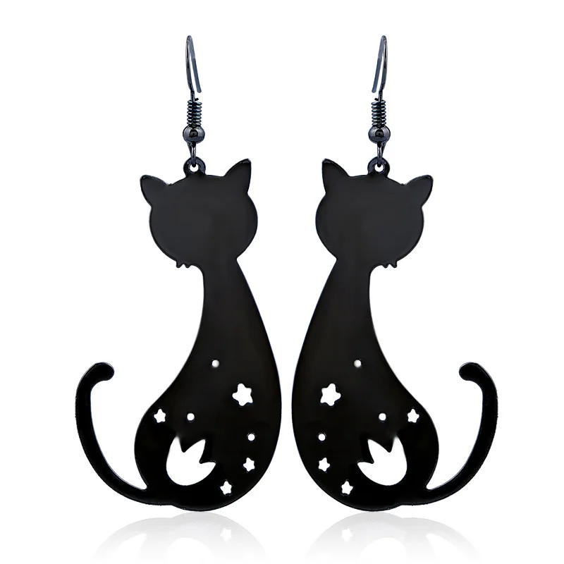 Punk Design Wholesale Summer Hollow out Cat Drop Earing Fashion Jewelry party Long gold gun black cat dangle Earrings
Punk Design Wholesale Summer Hollow out Cat Drop Earing Fashion Jewelry party Long gold gun black cat dangle Earrings