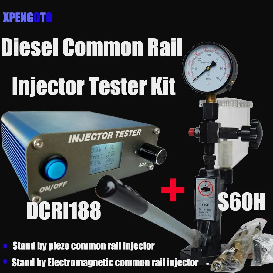 Diesel Common Rail Injector Tester Kit DCRI188 Electromagnetic and piezo common rail injector tester+S60H injector checker
Diesel Common Rail Injector Tester Kit DCRI188 Electromagnetic and piezo common rail injector tester+S60H injector checker