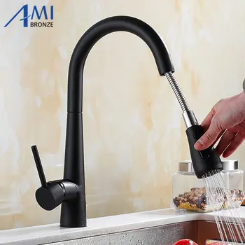 Black Paint Pull Out Faucets Kitchen Faucet Bathroom Basin Hot Cold Mixer Tap Sink Faucet 2 Function Spring&Stream KL9141
Black Paint Pull Out Faucets Kitchen Faucet Bathroom Basin Hot Cold Mixer Tap Sink Faucet 2 Function Spring&Stream KL9141