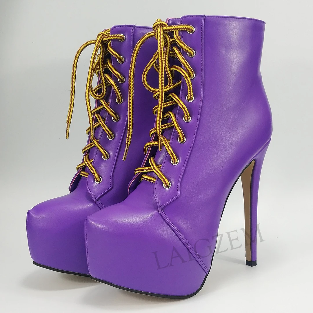 LAIGZEM FASHION 2020 Women Platform Booties Stiletto Heel Lace Up Ankle Boots Shoes Woman Botas Mujer Ladies Large Size 34-52
LAIGZEM FASHION 2020 Women Platform Booties Stiletto Heel Lace Up Ankle Boots Shoes Woman Botas Mujer Ladies Large Size 34-52