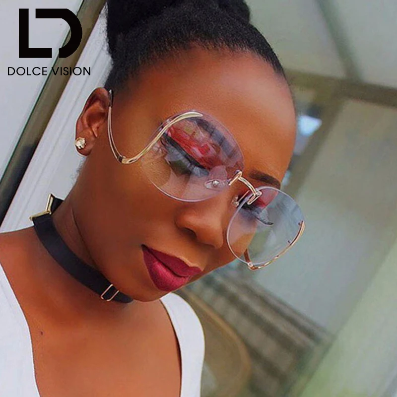 DOLCE VISION Classic Oversized Rimless Sunglasses Women Trend Shades Gradient Lens Bend Leg Sun Glasses For Women Oculos Female
DOLCE VISION Classic Oversized Rimless Sunglasses Women Trend Shades Gradient Lens Bend Leg Sun Glasses For Women Oculos Female