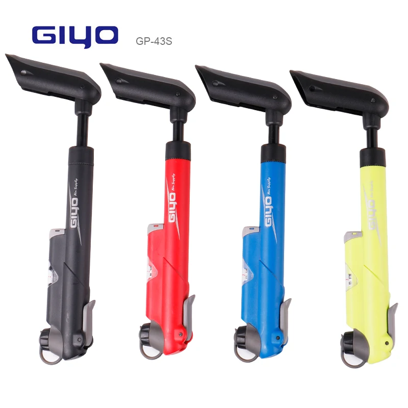 Giyo GP-43S Compact Bike Pump 120PSI Cycle Air Inflator W/ Gauge Foldable Handle Multi Color Options Original Bracket Mount
Giyo GP-43S Compact Bike Pump 120PSI Cycle Air Inflator W/ Gauge Foldable Handle Multi Color Options Original Bracket Mount