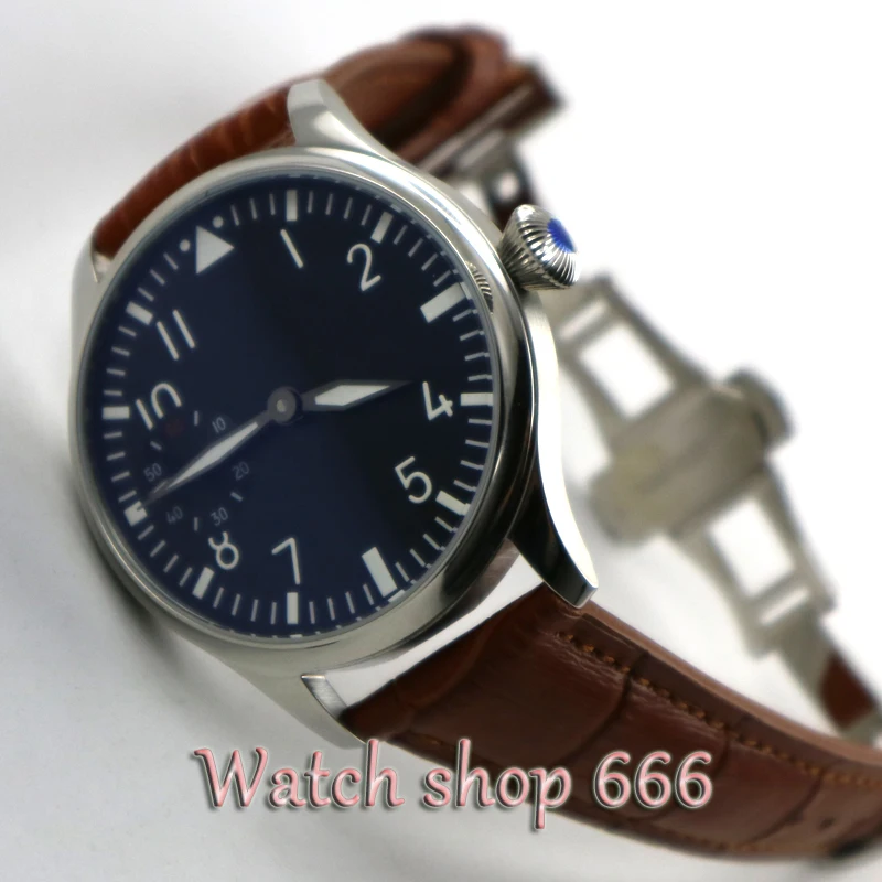 44mm parnis Black dial Green luminous Brown strap deployant clasp 17 jewels 6497 movement hand winding mens watch
44mm parnis Black dial Green luminous Brown strap deployant clasp 17 jewels 6497 movement hand winding mens watch