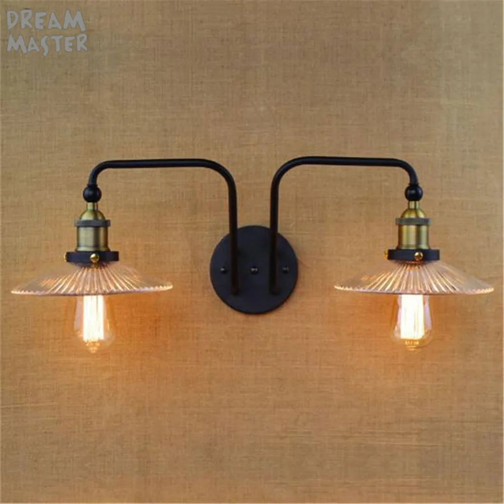 Double Swing Arm wall Lights E27 Industrial Clear Glass Lampshade Wall Sconce Iron Nordic Vintage Bar Decors luminaire applique
Double Swing Arm wall Lights E27 Industrial Clear Glass Lampshade Wall Sconce Iron Nordic Vintage Bar Decors luminaire applique