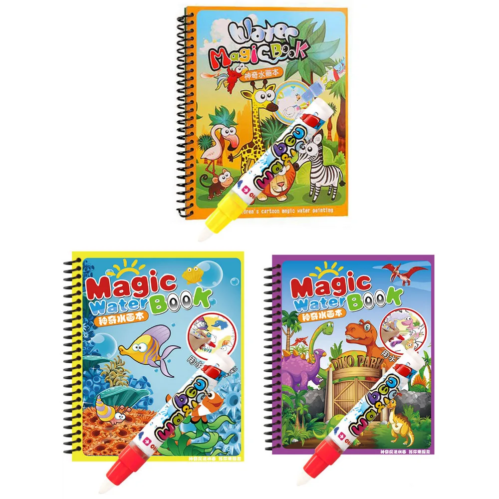 Kids Reusable Cartoon Animal Magic Water Painting Book Drawing Doodle Book with Water Doodle Pens Coloring Graffiti Toy
Kids Reusable Cartoon Animal Magic Water Painting Book Drawing Doodle Book with Water Doodle Pens Coloring Graffiti Toy