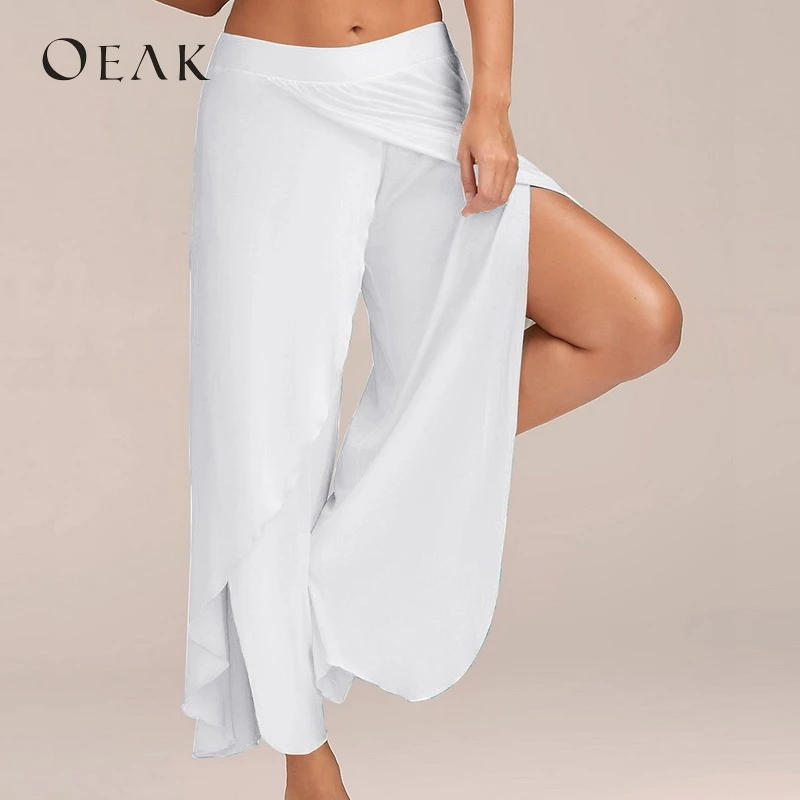 OEAK 5XL Plus Size Split Casual Loose Wide Leg Pants Women Plsu Size Long Pants Solid Low Waist Trousers Female pantalon mujer
OEAK 5XL Plus Size Split Casual Loose Wide Leg Pants Women Plsu Size Long Pants Solid Low Waist Trousers Female pantalon mujer