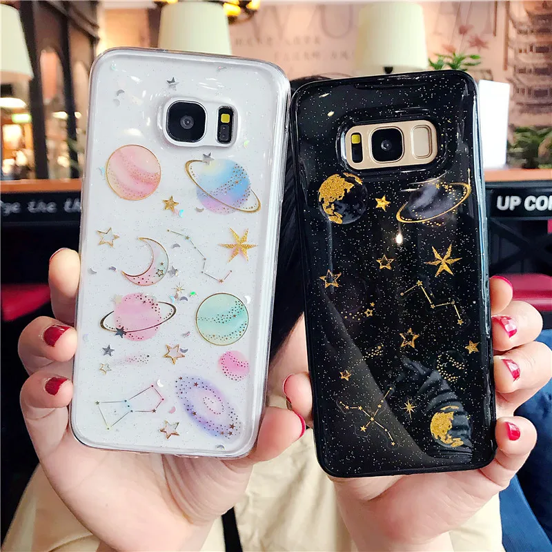 Bling Glitter Space Planet Stars Phone Case for Samsung Galaxy S7 S7 edge S8 S9 Plus Shining transparent Soft TPU back cover
Bling Glitter Space Planet Stars Phone Case for Samsung Galaxy S7 S7 edge S8 S9 Plus Shining transparent Soft TPU back cover