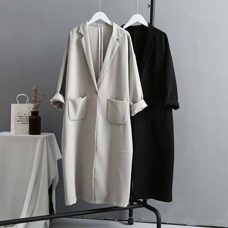 VogorSean Autumn Winter Womens Trench Coats 2019 Boutique Korean version Large size Loose Long Women Trench Coat Black/Grey
VogorSean Autumn Winter Womens Trench Coats 2019 Boutique Korean version Large size Loose Long Women Trench Coat Black/Grey