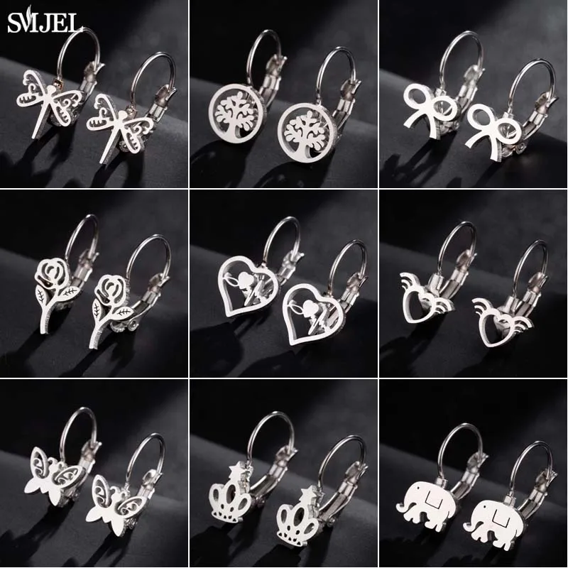 SMJEL Stainless Steel Earrings Women Female Heart Small Animal Owl Bird Butterfly Piercing Earrings for Party Gift Wholesale
SMJEL Stainless Steel Earrings Women Female Heart Small Animal Owl Bird Butterfly Piercing Earrings for Party Gift Wholesale