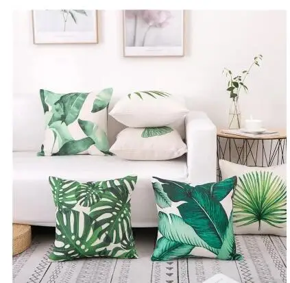 Natural green plants throw pillowcase foliage cushion cover green leaves pillow cover for backrest
Natural green plants throw pillowcase foliage cushion cover green leaves pillow cover for backrest