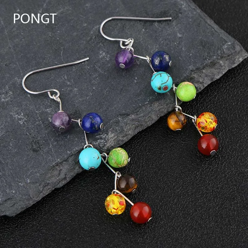 Fashion Multicolor natural stone earrings Yoga Beads 7 Chakras drop earrings women Tassel crystal Opal purple stone Drop Earring
Fashion Multicolor natural stone earrings Yoga Beads 7 Chakras drop earrings women Tassel crystal Opal purple stone Drop Earring