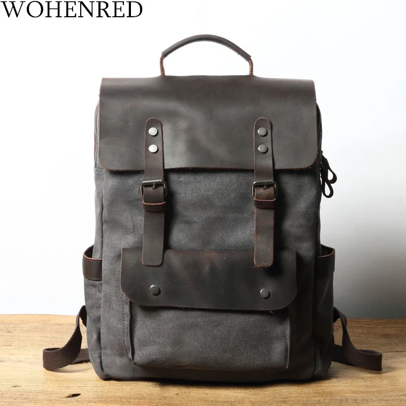Vintage Canvas Men Laptop Backpack 14 ''Notebook Computer Bags Casual School Bags For Teenager Shoulder Daypacks Leather Bagpack
Vintage Canvas Men Laptop Backpack 14 ''Notebook Computer Bags Casual School Bags For Teenager Shoulder Daypacks Leather Bagpack