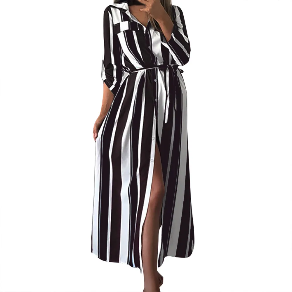 2019 New Women Casual Multicolor Stripe Print Dress Bohemia Long Sleeve Pocket Large Size Loose Dress Casual Party Dress vestido
2019 New Women Casual Multicolor Stripe Print Dress Bohemia Long Sleeve Pocket Large Size Loose Dress Casual Party Dress vestido
