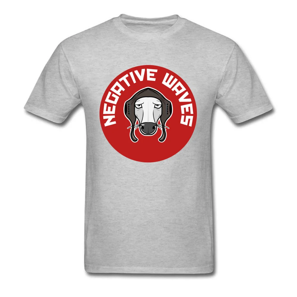 Negative Waves Stickers Short Sleeve Tops Shirts Round Collar Cotton Men Top T-shirts Printed T-shirts New Coming Negative Waves Stickers grey