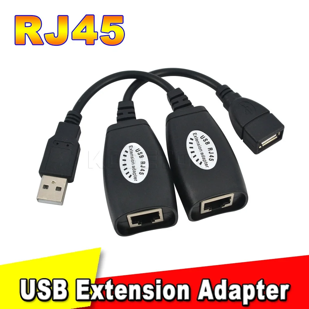 Image Hot Extender Extension Repeater Adapter Cable Up To 150 Feet USB 2.0 MALE To FEMALE Cat6 Cat5 Cat5e 6 Rj45 LAN Ethernet Network