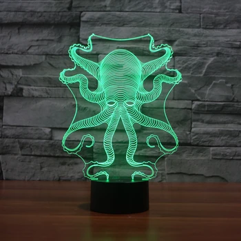3D Sea animals Octopus Visual Night Light 7colors changing Illusion Bedside Lamp Novelty Modern Decor NEW YEAR Gift
3D Sea animals Octopus Visual Night Light 7colors changing Illusion Bedside Lamp Novelty Modern Decor NEW YEAR Gift