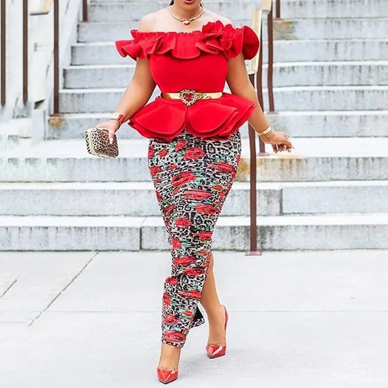 Women African Party Long Dress Sexy Red Elegant Plus Size Bodycon Off Shoulder Falbala Split Female Club Evening Maxi Dresses
Women African Party Long Dress Sexy Red Elegant Plus Size Bodycon Off Shoulder Falbala Split Female Club Evening Maxi Dresses
