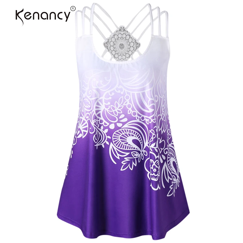 Kenancy Plus Size Print T-shirt Women's Sleeveless U Neck White and Purple Summer Lace Open Back Tank Tops Hot
Kenancy Plus Size Print T-shirt Women's Sleeveless U Neck White and Purple Summer Lace Open Back Tank Tops Hot