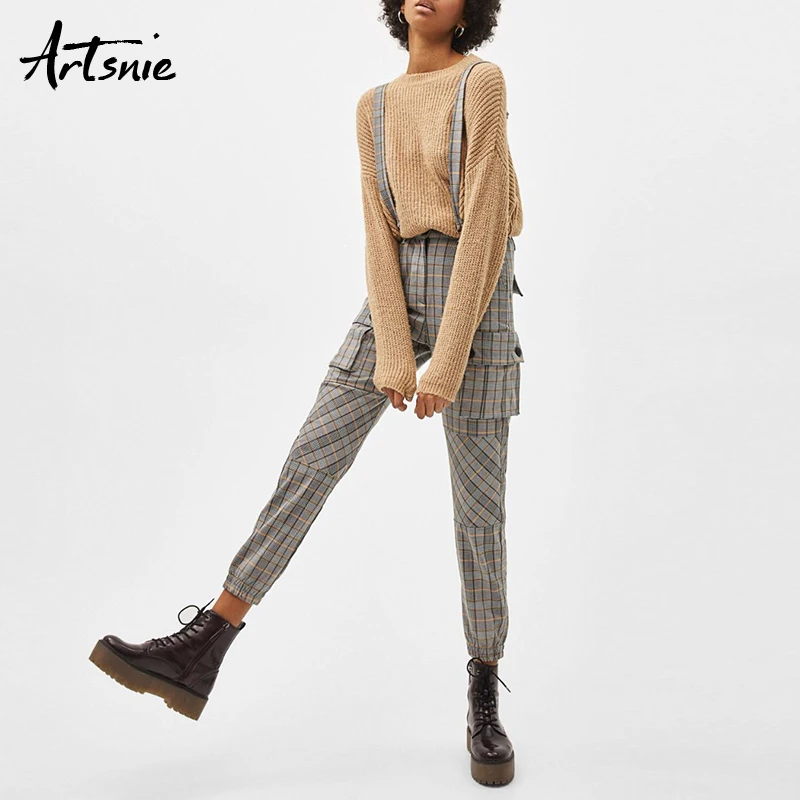 Artsnie Spring 2019 Gray Plaid Overalls Women High Waist Double Pockets Sweatpants Winter Casual Streetwear Pencil Pants Female
Artsnie Spring 2019 Gray Plaid Overalls Women High Waist Double Pockets Sweatpants Winter Casual Streetwear Pencil Pants Female