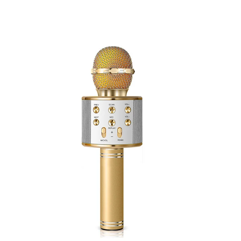 WS858 Bluetooth Microphone Wireless Professional Condenser Karaoke Handheld Microphone Support TF Card U Disk with Speaker Mic
WS858 Bluetooth Microphone Wireless Professional Condenser Karaoke Handheld Microphone Support TF Card U Disk with Speaker Mic