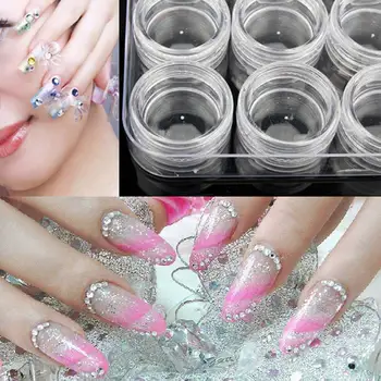 12 Small Pots Set Nail Art Empty Storage Box Plastic Powder Paillette Crystal Clear Case DC112
12 Small Pots Set Nail Art Empty Storage Box Plastic Powder Paillette Crystal Clear Case DC112