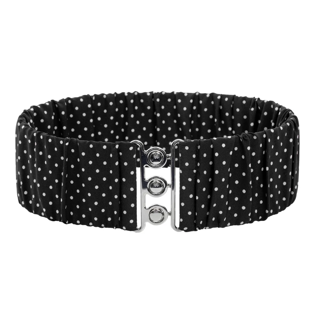 Women Polka Dots Metal Hook Stretchy Elastic Waist Belt Waistband Ladies Belts Black White Wine Female wide Belt accessories
Women Polka Dots Metal Hook Stretchy Elastic Waist Belt Waistband Ladies Belts Black White Wine Female wide Belt accessories