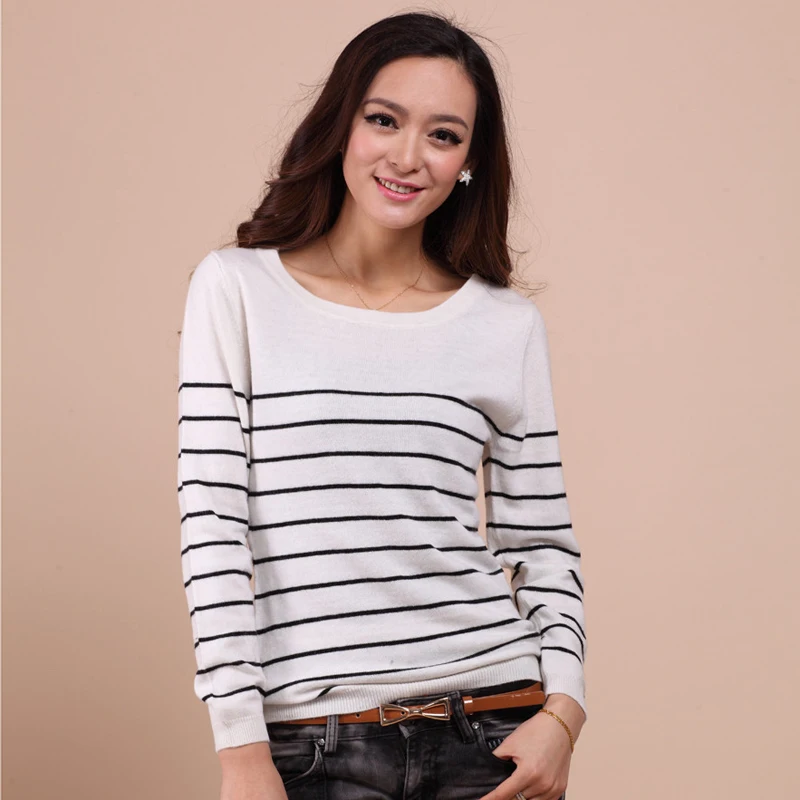 2018 new autumn and winter striped sweater sailor round neck top femme cashmere sweater Slim bottoming shirt sweater women
2018 new autumn and winter striped sweater sailor round neck top femme cashmere sweater Slim bottoming shirt sweater women