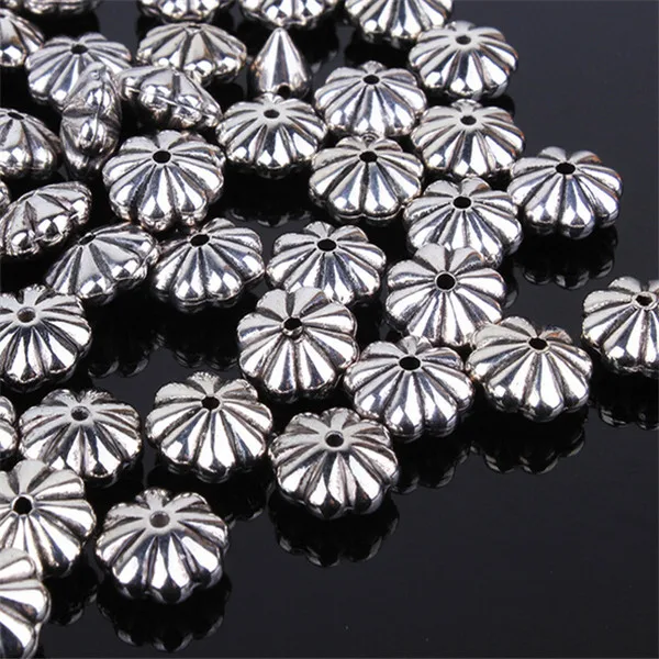 100pcs/lot 5*10mm Tibetan Silver plated Plastic Flower Spacer Beads For Jewelry Making DIY Bracelet Necklace
100pcs/lot 5*10mm Tibetan Silver plated Plastic Flower Spacer Beads For Jewelry Making DIY Bracelet Necklace