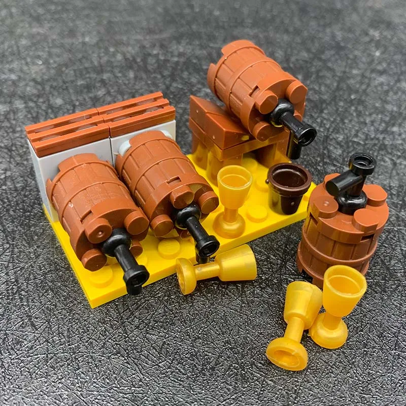 New MOC Bricks DIY Brown Drinks Barrel Beer Keg Wine Rack with Goblets Tap Educational Building Blocks Toy B56
New MOC Bricks DIY Brown Drinks Barrel Beer Keg Wine Rack with Goblets Tap Educational Building Blocks Toy B56
