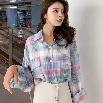 2019 Spring New Fashion Casual Lapel Plus Size Blouses Women Plaid Shirt Checks Flannel Shirts Female Long Sleeve Tops loose Blouse
2019 Spring New Fashion Casual Lapel Plus Size Blouses Women Plaid Shirt Checks Flannel Shirts Female Long Sleeve Tops loose Blouse