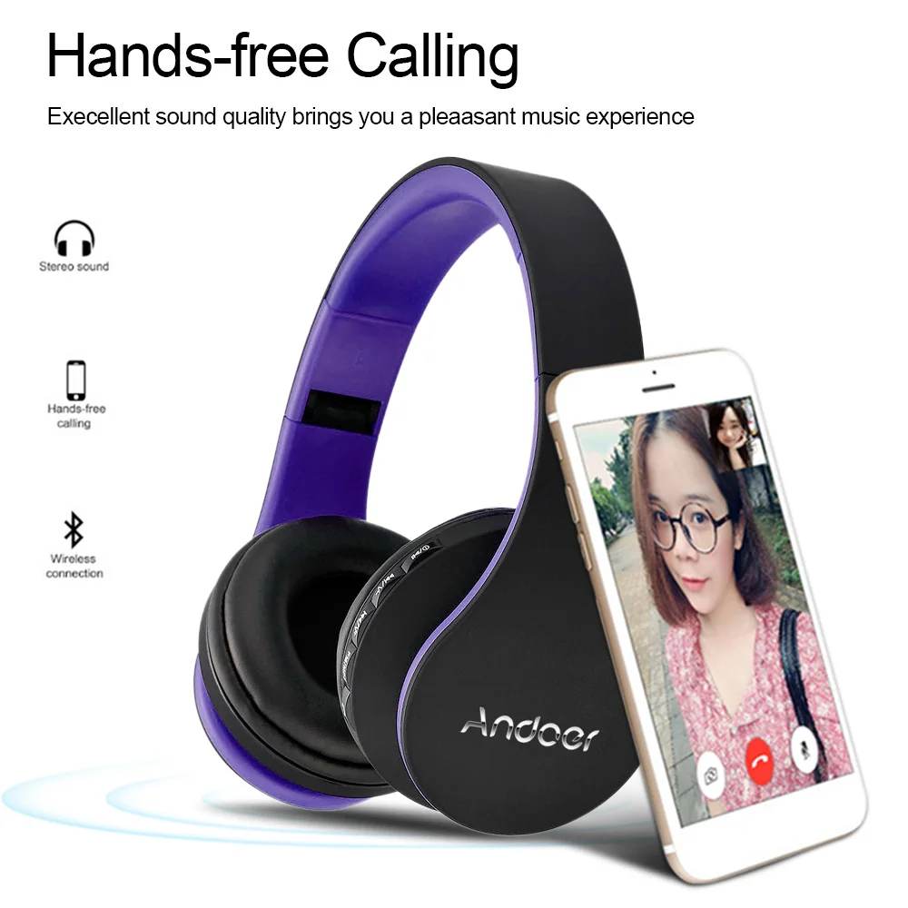 Andoer 4 in 1 Bluetooth headphone Stereo Bluetooth headset + EDR wireless Headphones gaming Headset with Mic MP3 MicroSD FM
Andoer 4 in 1 Bluetooth headphone Stereo Bluetooth headset + EDR wireless Headphones gaming Headset with Mic MP3 MicroSD FM
