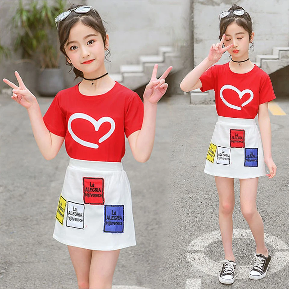Toddler Girls Summer Clothing Cotton T Shirt + Skirts 2pcs Teenager Girls Outfits Clothes Set for Girls 6 8 10 12 Years Old
Toddler Girls Summer Clothing Cotton T Shirt + Skirts 2pcs Teenager Girls Outfits Clothes Set for Girls 6 8 10 12 Years Old