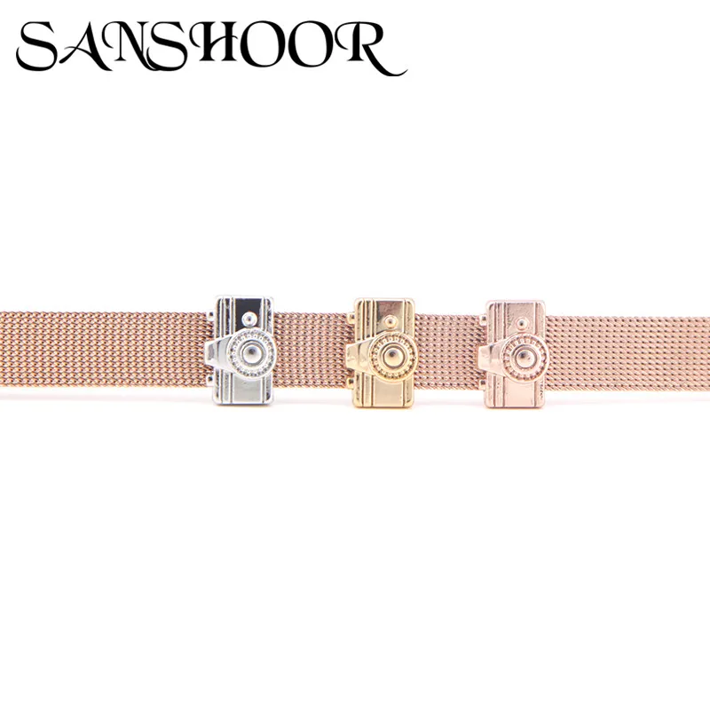 SANSHOOR Jewelry Photography Camera Slide Charms Keeper for Leather Stainless Steel Mesh Bracelet DIY Accessories Making
SANSHOOR Jewelry Photography Camera Slide Charms Keeper for Leather Stainless Steel Mesh Bracelet DIY Accessories Making