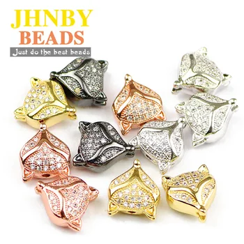 JHNBY 4pcs Fox Pendants Copper Spacer beads Micro Pave Zircon animal Charms Loose beads for Jewelry bracelet making DIY Findings
JHNBY 4pcs Fox Pendants Copper Spacer beads Micro Pave Zircon animal Charms Loose beads for Jewelry bracelet making DIY Findings