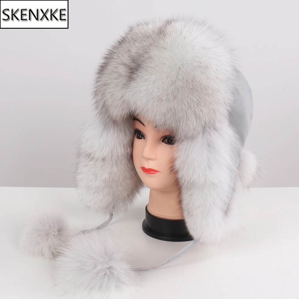 New Lady Genuine Fox Fur Bomber Hats Women Natural Fox Fur Russian Ushanka Hats Winter Thick Warm Ears Fashion Real Fox Fur Cap
New Lady Genuine Fox Fur Bomber Hats Women Natural Fox Fur Russian Ushanka Hats Winter Thick Warm Ears Fashion Real Fox Fur Cap