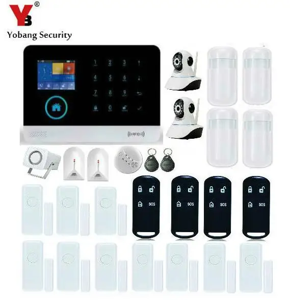 

YoBang Security WIFI 3G GPRS Russian Spanish German Language Wireless Home Burglar Security Alaem System APP WIFI IP Camera