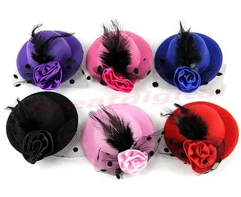 6pcs/lot Ladys Mini Feather Rose Top Hat Cap Lace fascinator Hair Clip Costume Accessory
6pcs/lot Ladys Mini Feather Rose Top Hat Cap Lace fascinator Hair Clip Costume Accessory