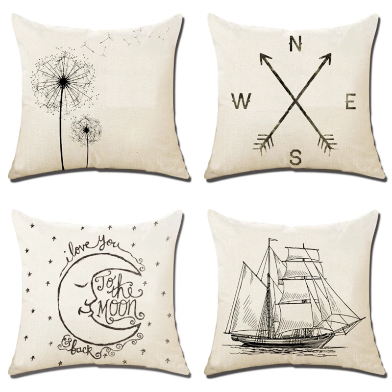 2019 NEW Cushion Cover Minimalistic Style Boat Moon Dandelion Compass Cotton Linen Home Decorative Pillow Cover For Sofa Car
2019 NEW Cushion Cover Minimalistic Style Boat Moon Dandelion Compass Cotton Linen Home Decorative Pillow Cover For Sofa Car